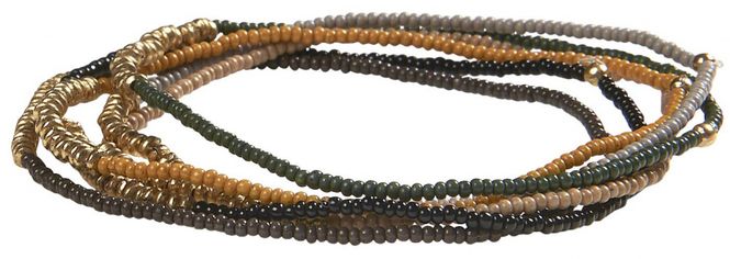 Hovedbilde Armbånd med glass- og metallperler | IB Laursen