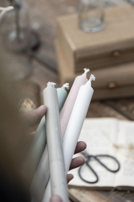 Kronelys eske med 4 - hvit | IB Laursen