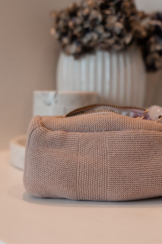 Signatur strikket clutch - light pink | By LOHN
