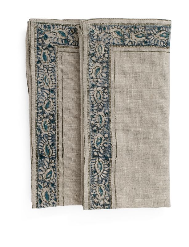 Pomegranate serviett lin 2 stk - Green | Chamois