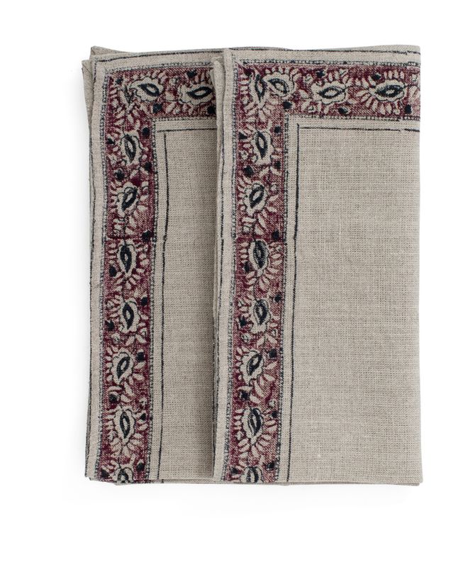 Pomegranate serviett lin 2 stk - Burgundy | Chamois